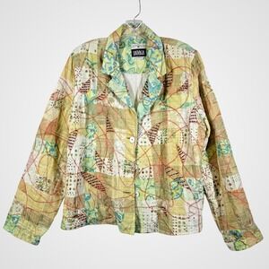Vtg Yak Magik Womens Jacket Patchwork Embroidered Boho Art‎ To Wear Y2K Size L
